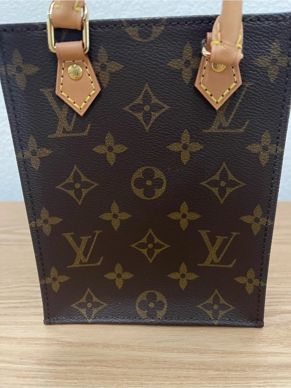 LOUIS VUITTON Petit Sac Plat Crossbody Monogram Canvas Bag Like New